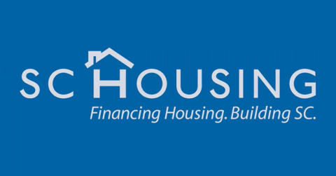 SC Housing logo on blue background