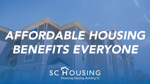 "Affordable Housing Benefits Everyone" thumbnail with white text on a blue gradient background.