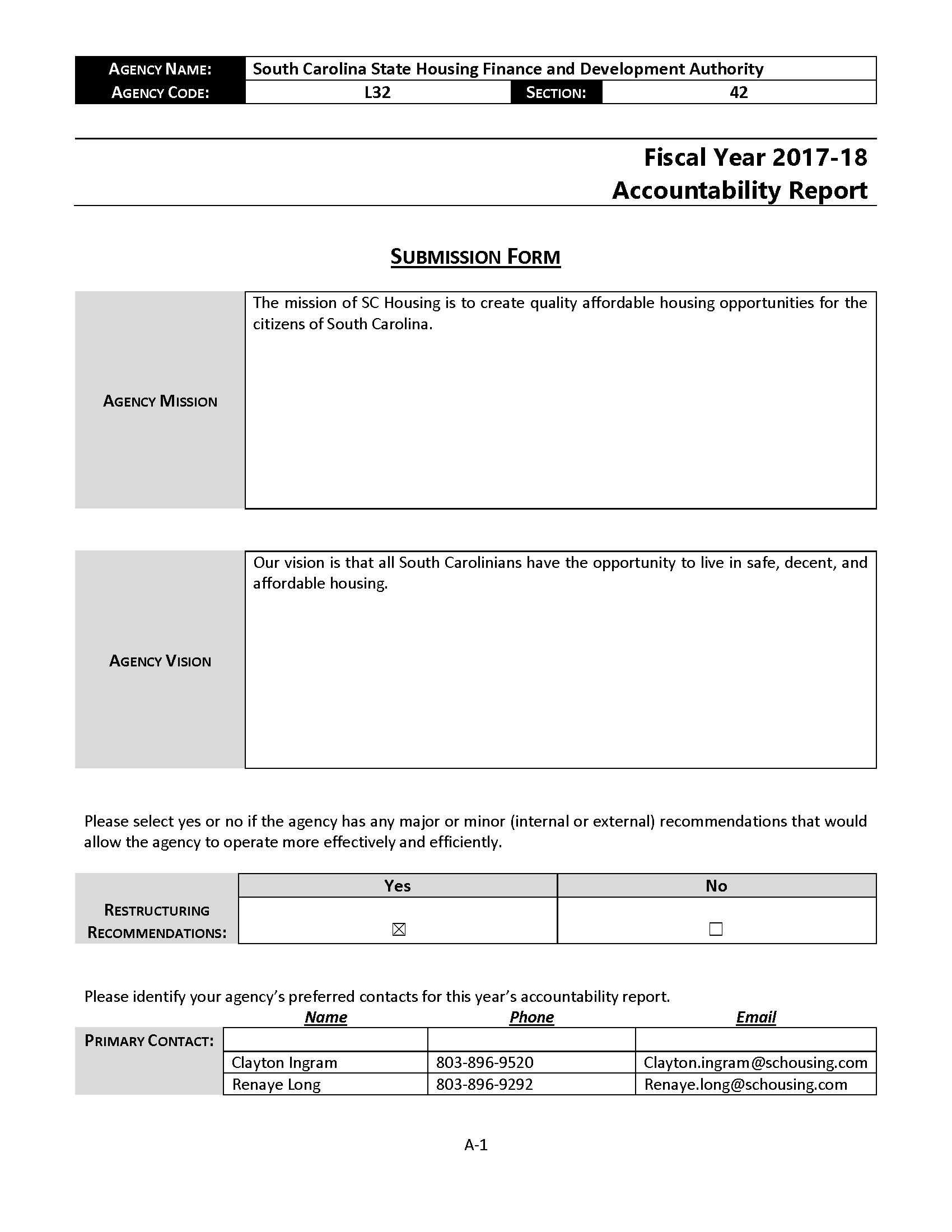 Cover of 2018 Accountability Report